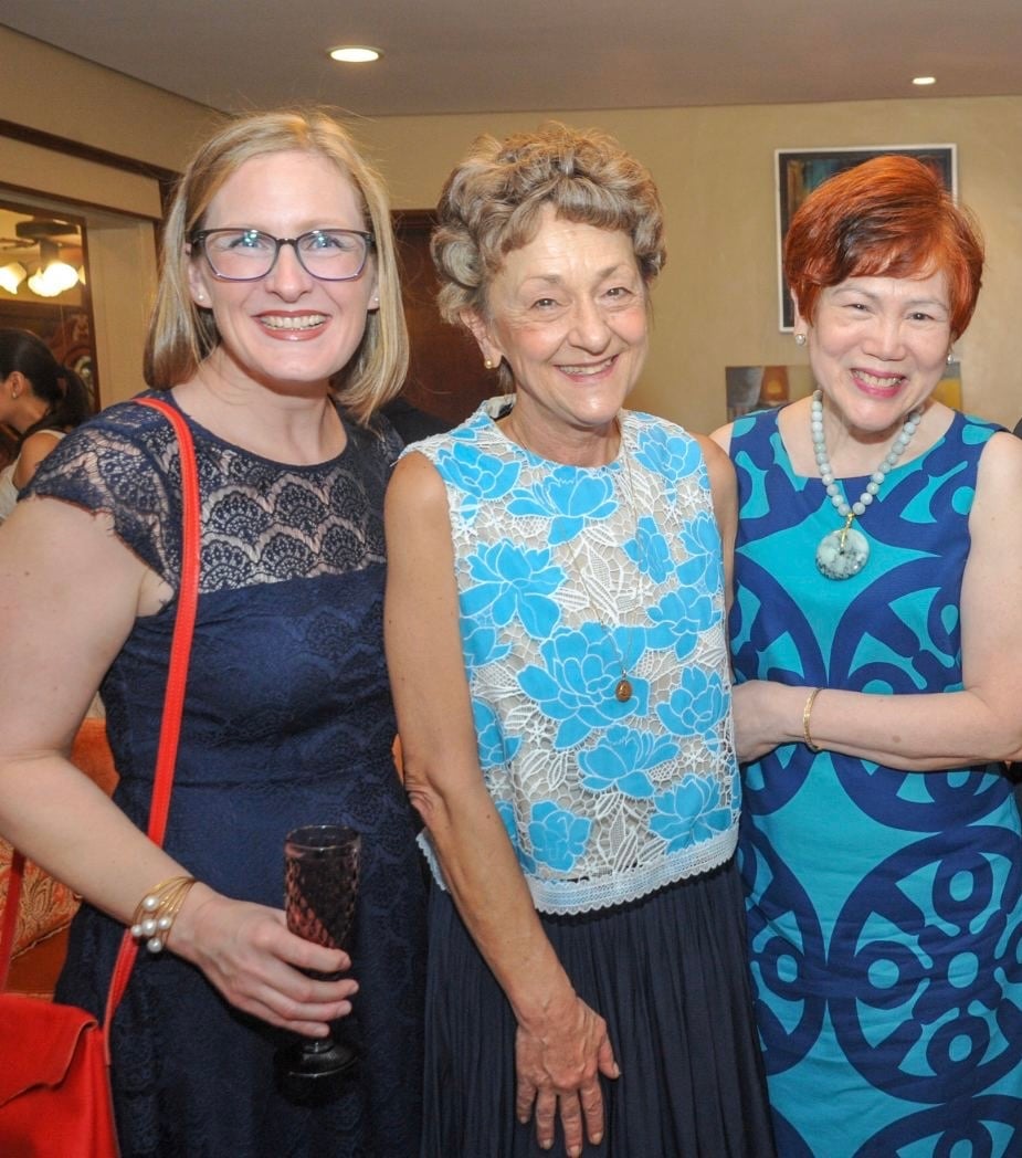 Megan Essam, Ambassador Raduta Matache and Anagine Guevara.
