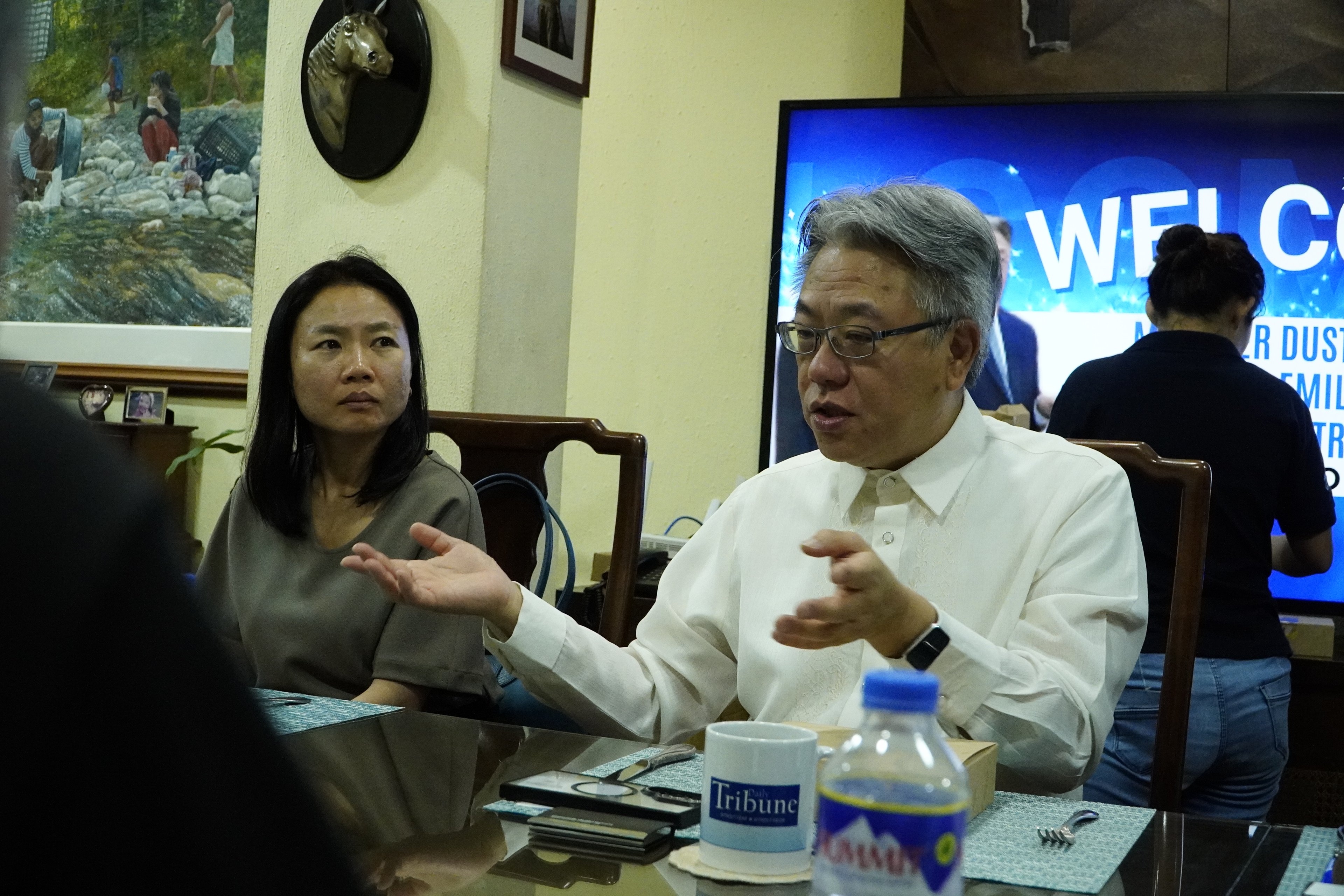 Minister Dustin Teng-shi Yang, Deputy Representative of TECO, discusses to Daily Tribune editors, Taiwan’s contribution to the growth of the agriculture sector primarily in training Filipinos on mechanized farming.