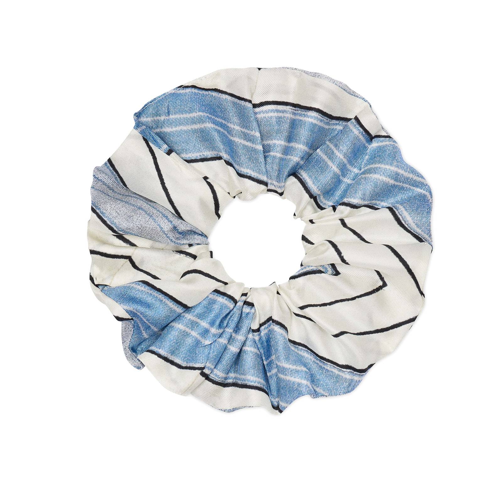 STRIPED silk scrunchie.