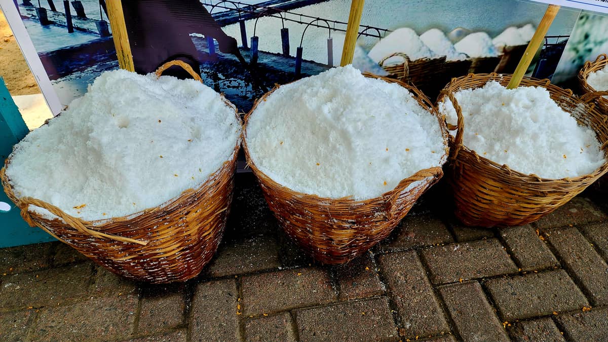 Baskets of salt produced by Pangasinan, whose name is derived from its salt-making industry.