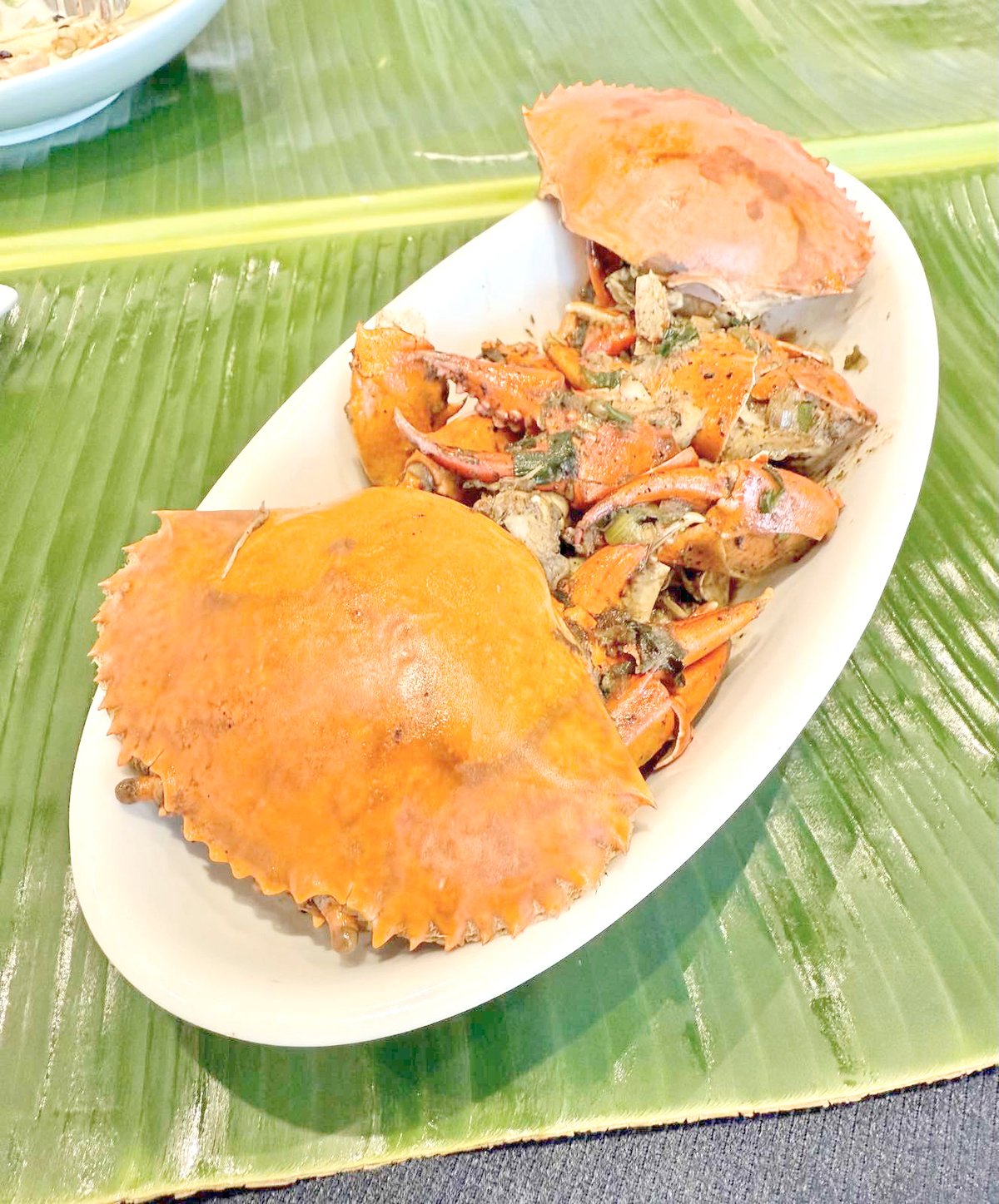 Negros Crab — wok fried local mad crabs with sweet and spicy pepper sauce.