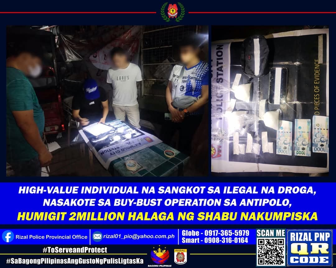 Suspected drug dealer falls in Antipolo buy-bust with P2M worth of drugs