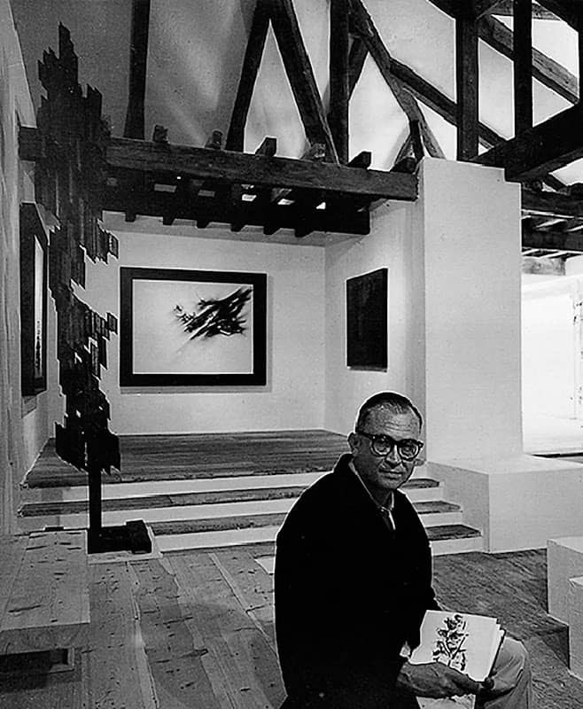 ZÓBEL shown inside the museum he founded, the Museo de Arte Abstracto Español, which has become a major cultural destination in Cuenca, Spain
