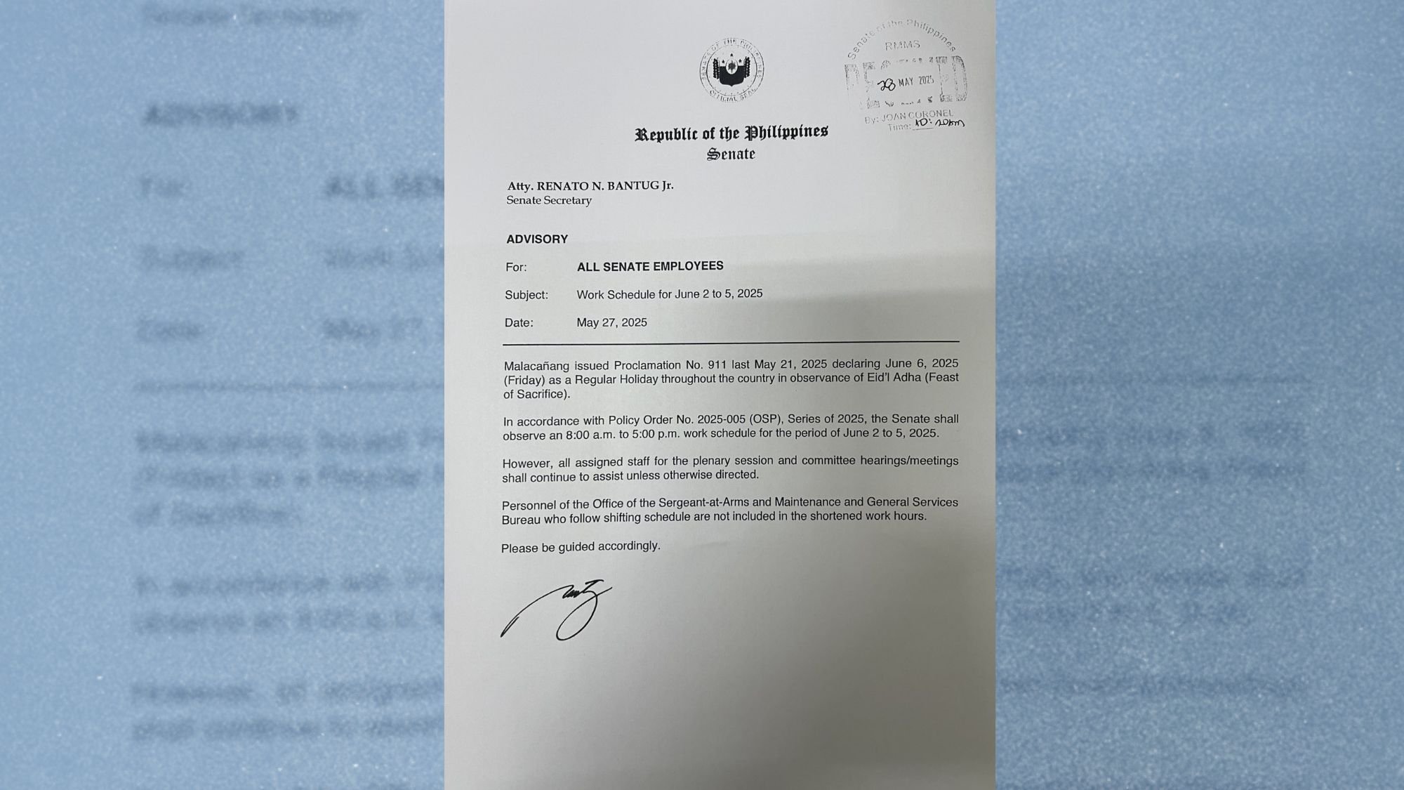 Senate declares June 6 holiday for Eid’l Adha observance