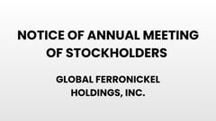 Notice of Annual Meeting of Stockholders - Global Ferronickel Holdings, Inc.