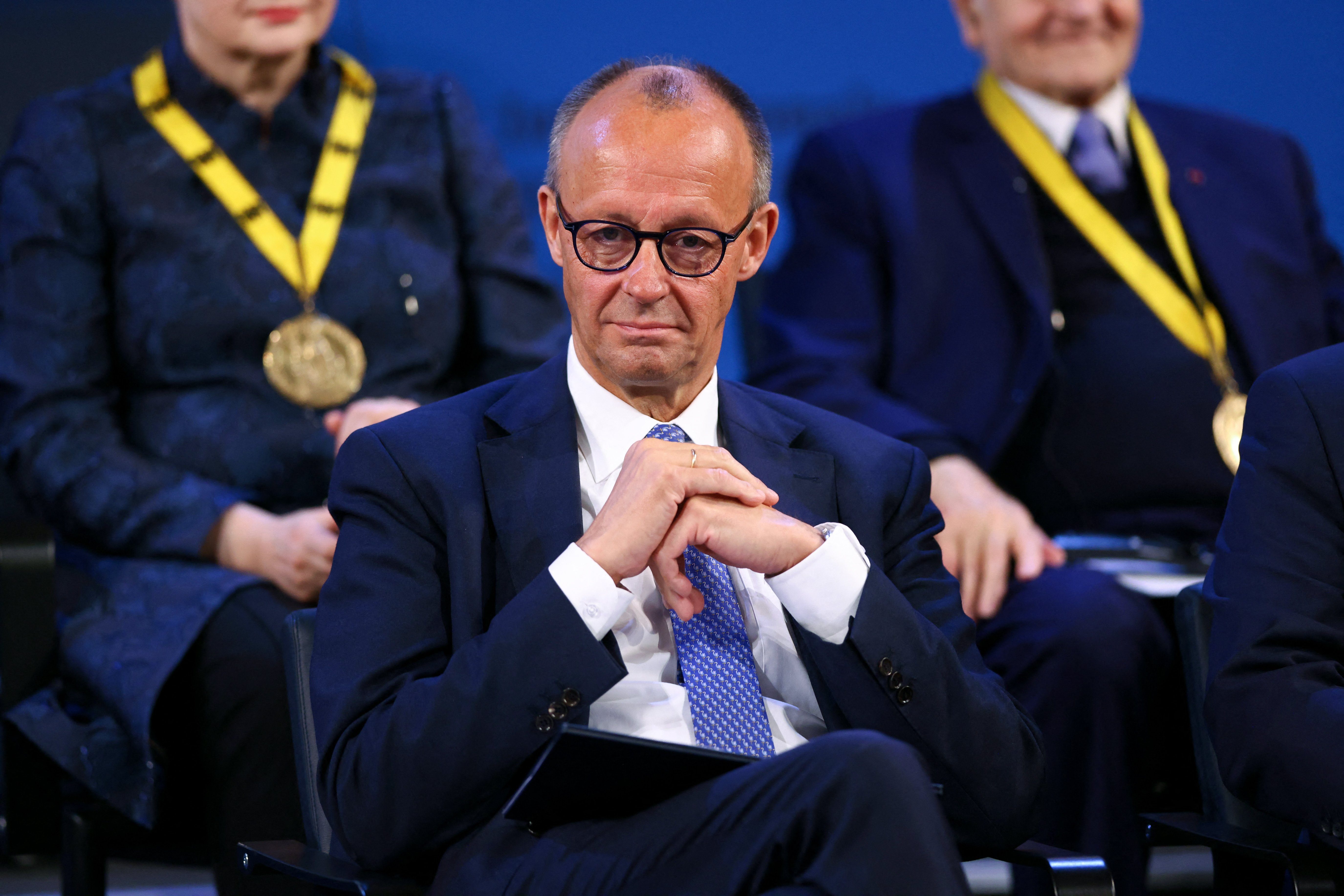 GERMAN Chancellor Friedrich Merz attends the International Charlemagne Prize ceremony on 29 May 2025 in Aachen, Germany. The prize, awarded for efforts toward European unification, goes to European Commission President Ursula von der Leyen.