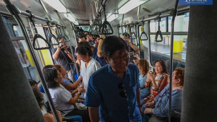 President Ferdinand R. Marcos Jr., along with the First Family, leads the official launch of the Family Fare 1+3 Promo for MRT-3 and LRT-2 at GMA-Kamuning Station in Quezon City on Sunday, 1 June 2025. Joining him are Transportation Secretary Vince Dizon, Presidential Communications Office Secretary Jay Ruiz, and other key officials. The President rode the train to North Avenue Station, where he interacted with commuters. The First Family also warmly engaged with passengers during the trip.