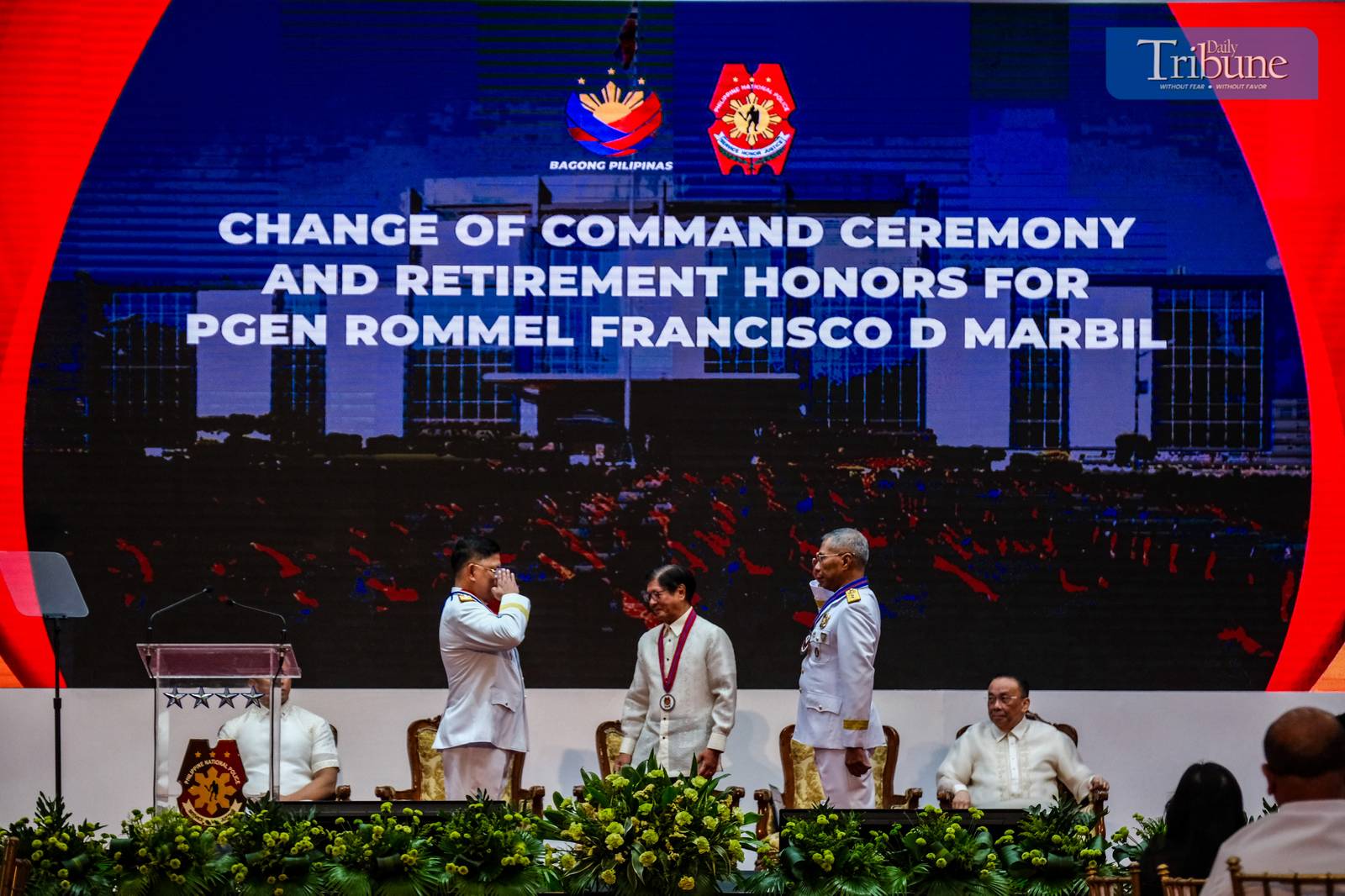 President Ferdinand R. Marcos Jr. leads the Philippine National Police (PNP) change of command ceremony on 2 June 2025, at Camp Crame, Quezon City. Police Major General Nicolas Torre III formally assumed office as the 31st PNP chief, succeeding Police General Rommel Marbil. Torre is the first graduate of the Philippine National Police Academy (PNPA) to head the organization. He previously served as chief of the Criminal Investigation and Detection Group (CIDG), where he oversaw the arrest and transport of former president Rodrigo Duterte to the International Criminal Court, and led the 2024 capture of Apollo Quiboloy on human trafficking and sexual exploitation charges. A native of Jolo, Sulu, Torre graduated from PNPA in 1993.