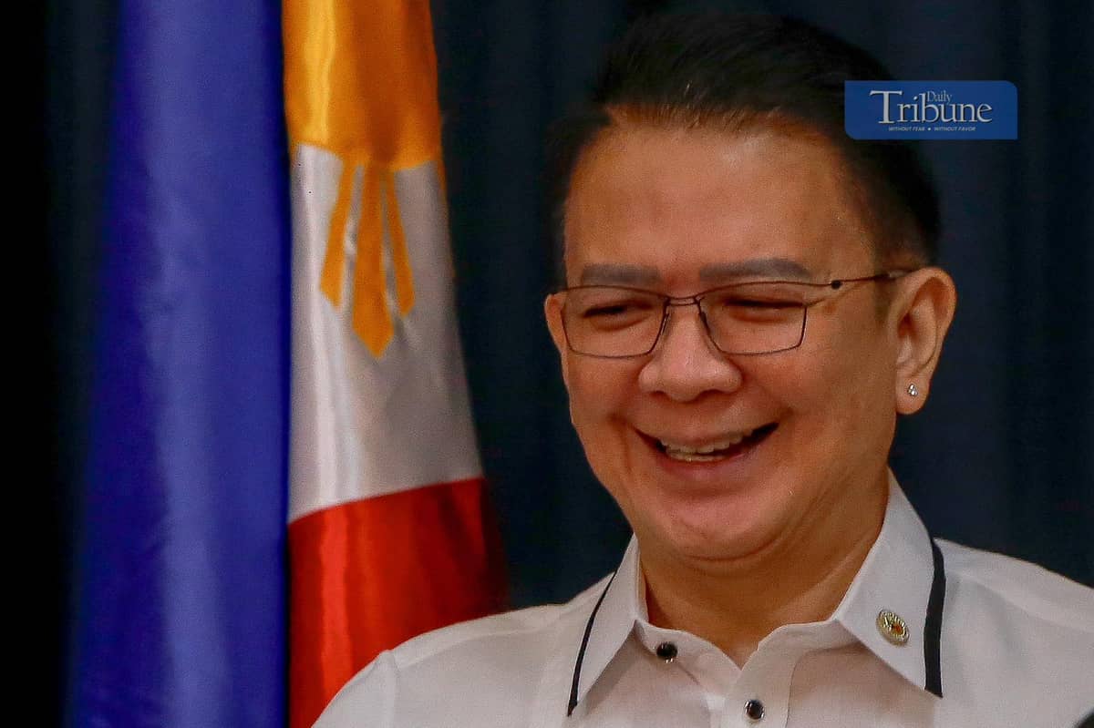 Senate President Francis 'Chiz' Escudero holds a press conference on Monday, 2 June 2025.