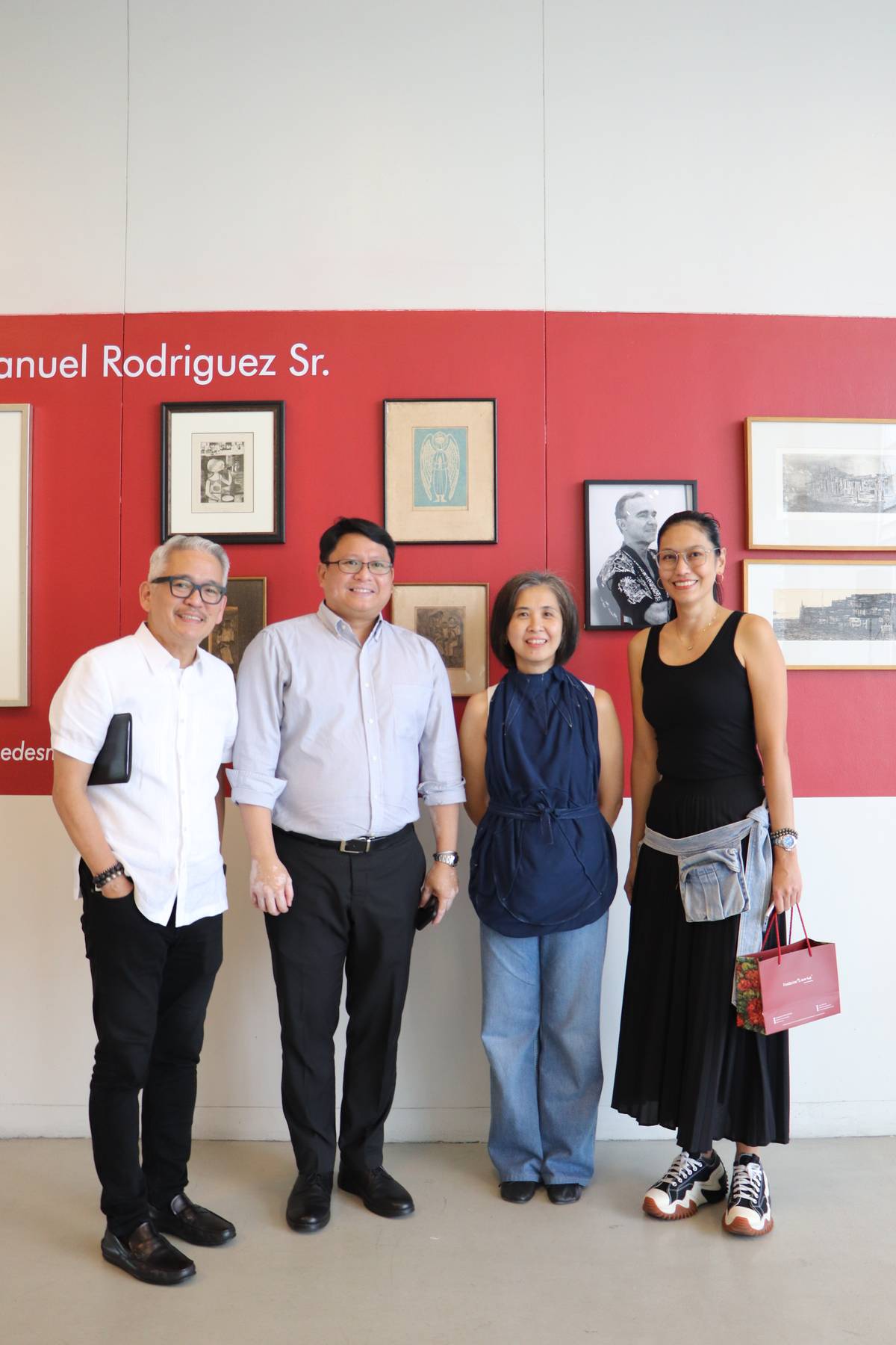 (FROM left) De La Salle-College of Saint Benilde president Br. Edmundo Fernandez FSC, vice chancellor for Academics Angelo Lacson, Center for Campus Art director Geraldine Araneta, and Fine Arts in Culture-Based Arts Program chair Hershey Malinis.