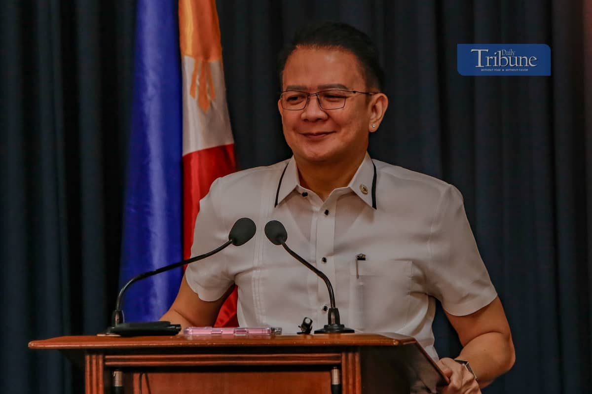 Senate President Francis 'Chiz' Escudero holds a press conference on Monday, 2 June 2025.