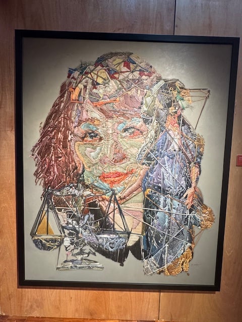 ‘Haydee Yorac (1941-2005) Fearless Defender of Human Rights’ by Abi Dionisio,
2023, oil on canvas, framed size: 69.8 x 57.9 inches.