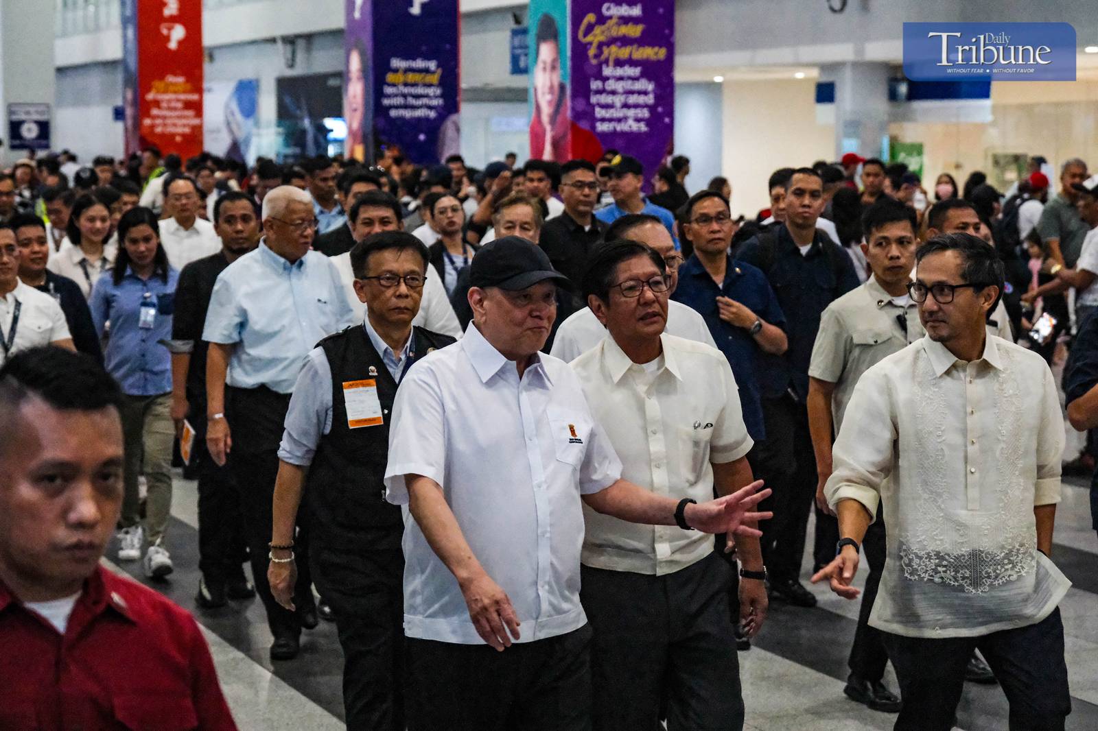 President Ferdinand R. Marcos Jr. inspects upgraded facilities at NAIA Terminal 3 in Pasay City on Tuesday, 3 June 2025, following the recent turnover of operations to the New NAIA Infrastructure Corporation (NNIC). Marcos received a briefing on NNIC’s initial accomplishments before touring key areas, including the Immigration Area, OFW Immigration Annex, OFW Lounge and Rest Area, TNVS bay, and Arrival curbside. He was joined by Transportation Secretary Vivencio B. Dizon, Migrant Workers Secretary Hans Leo J. Cacdac, OWWA Administrator Patricia Yvonne Caunan, and San Miguel Corporation President and CEO Ramon S. Ang.
