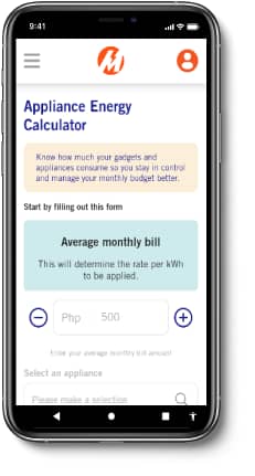 Empowering customers through appliance calculator. Meralco launched the new Appliance Calculator in February 2025, enabling customers to better manage their electricity use. It is available in the My Meralco app, which provides information on the power consumption of gadgets and appliances.
