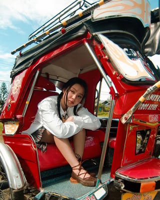 Bella Poarch rides tricycle in style
