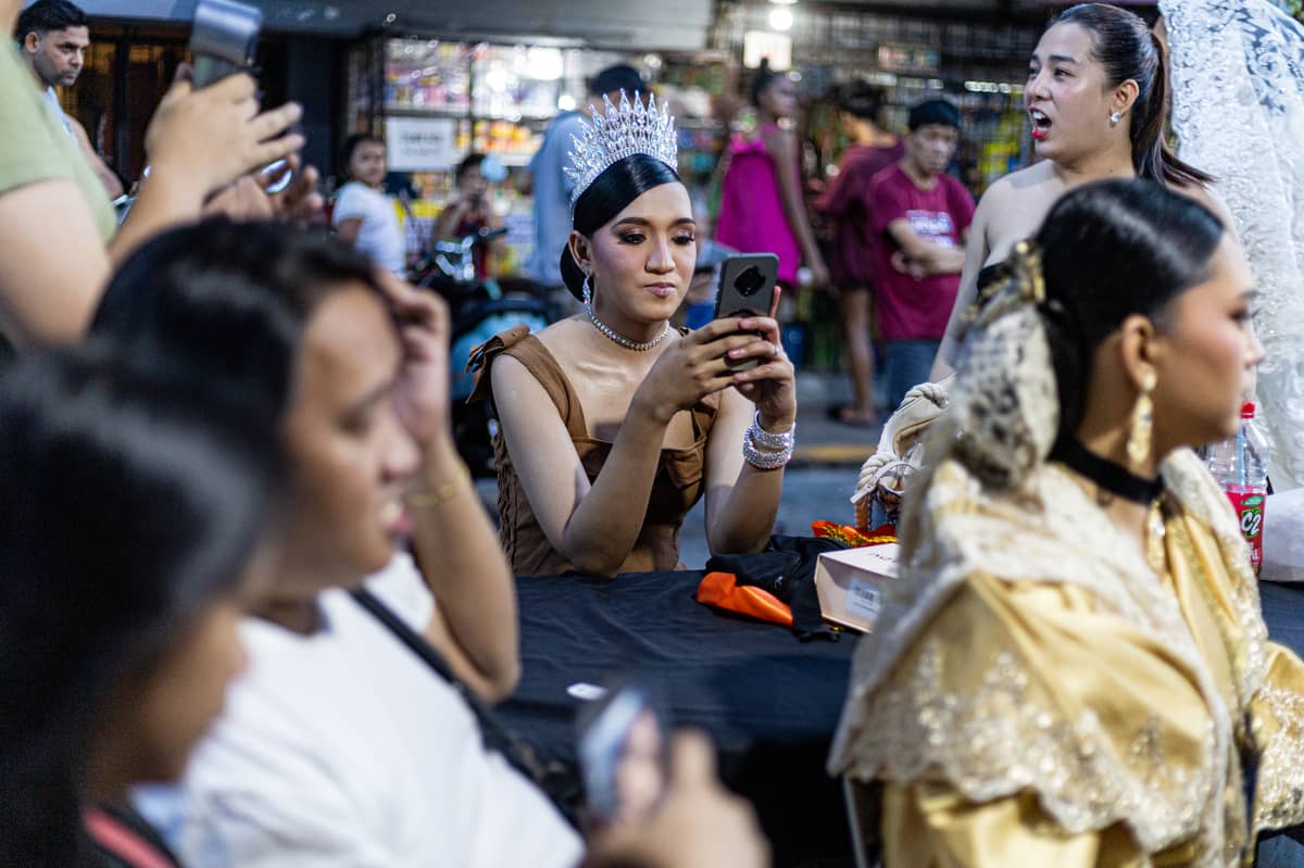 Participants of the Sagayla prepare before the start of the Sagayla procession in Sampaloc, Manila on Sunday, 1 June 2025.