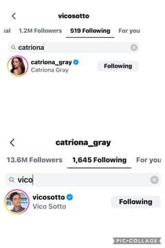 Mayor Vico Sotto and Catriona Gray follow each other in IG and netizens are kilig