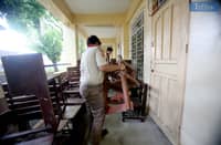 Teachers, volunteers, and students clean and repaint classrooms and collect recyclable materials at Quezon City High School on Saturday, 7 June 2025, during a special Brigada Eskwela activity in preparation for the opening of the new school year on 16 June.