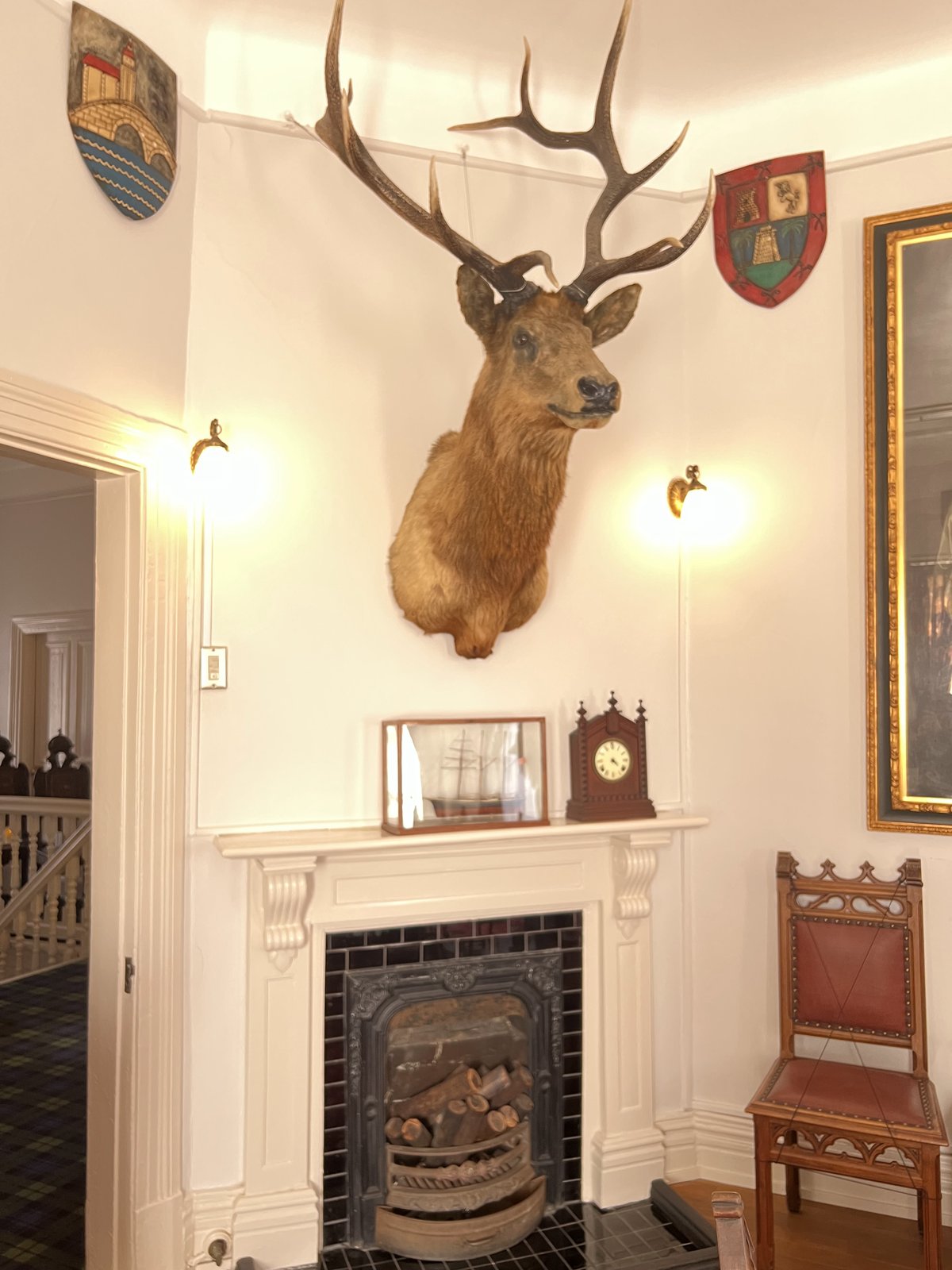 The fireplace of his abode.