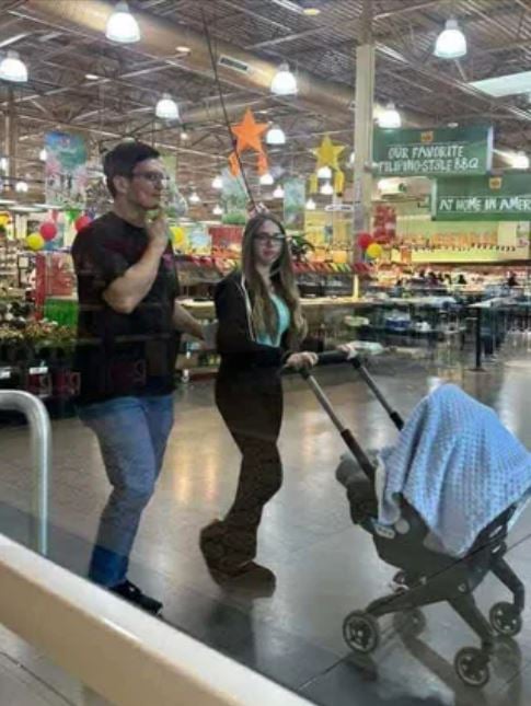 TOM Rodriguez and partner were spotted with their son in a supermarket.