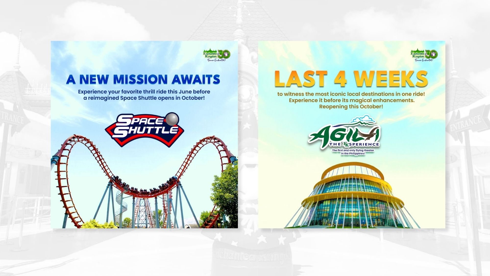 Enchanted Kingdom to reopen two major attractions in October