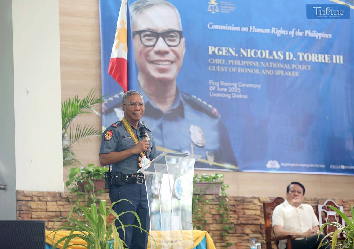 PNP Chief PGen Nicolas Torre III meets with Commission on Human Rights Chairperson Richard Paat Palpal-latoc at the CHR headquarters in Quezon City on Monday, 9 June 2025. The visit marks the first time a sitting PNP chief has formally visited the CHR.
