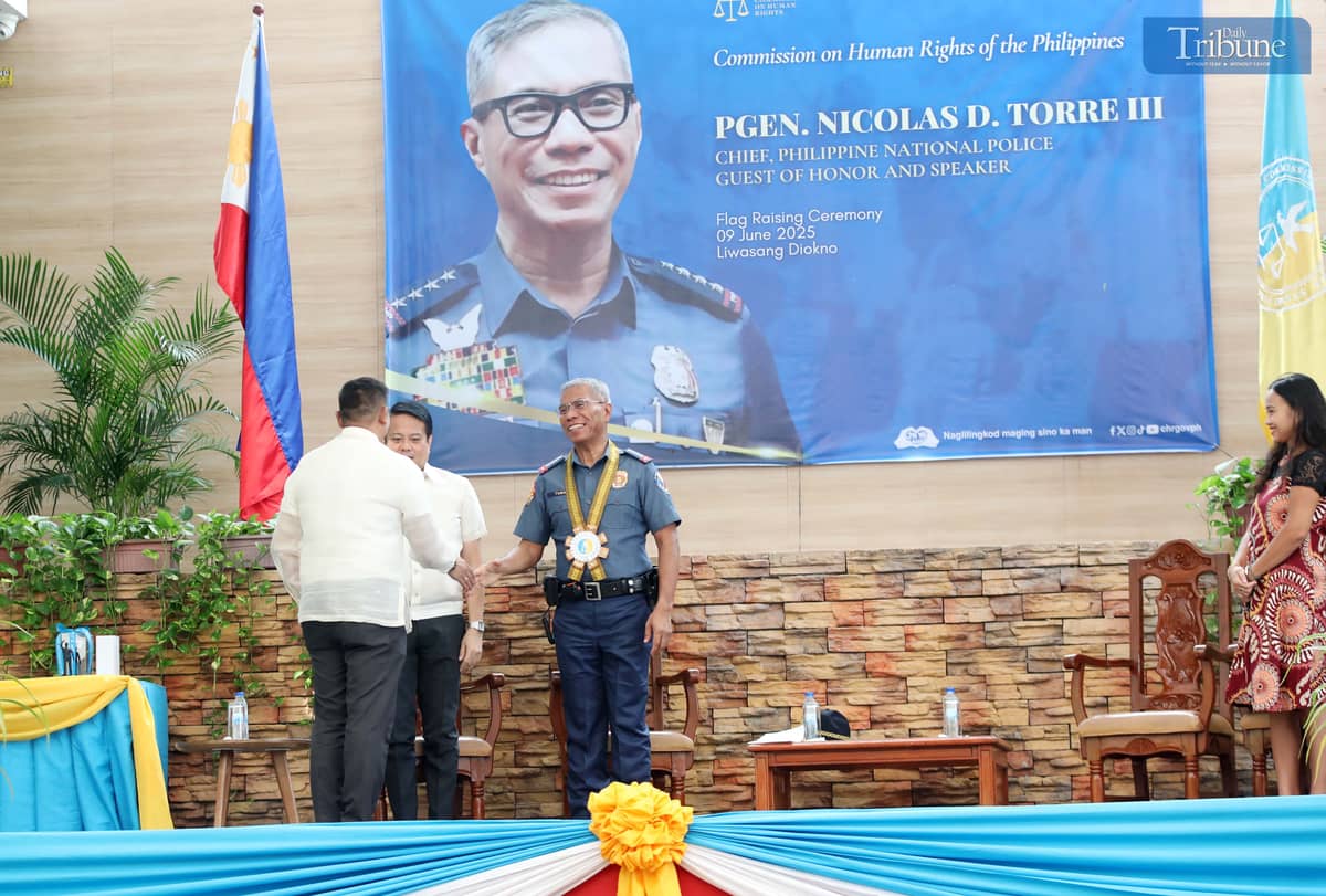 PNP Chief PGen Nicolas Torre III meets with Commission on Human Rights Chairperson Richard Paat Palpal-latoc at the CHR headquarters in Quezon City on Monday, 9 June 2025. The visit marks the first time a sitting PNP chief has formally visited the CHR.
