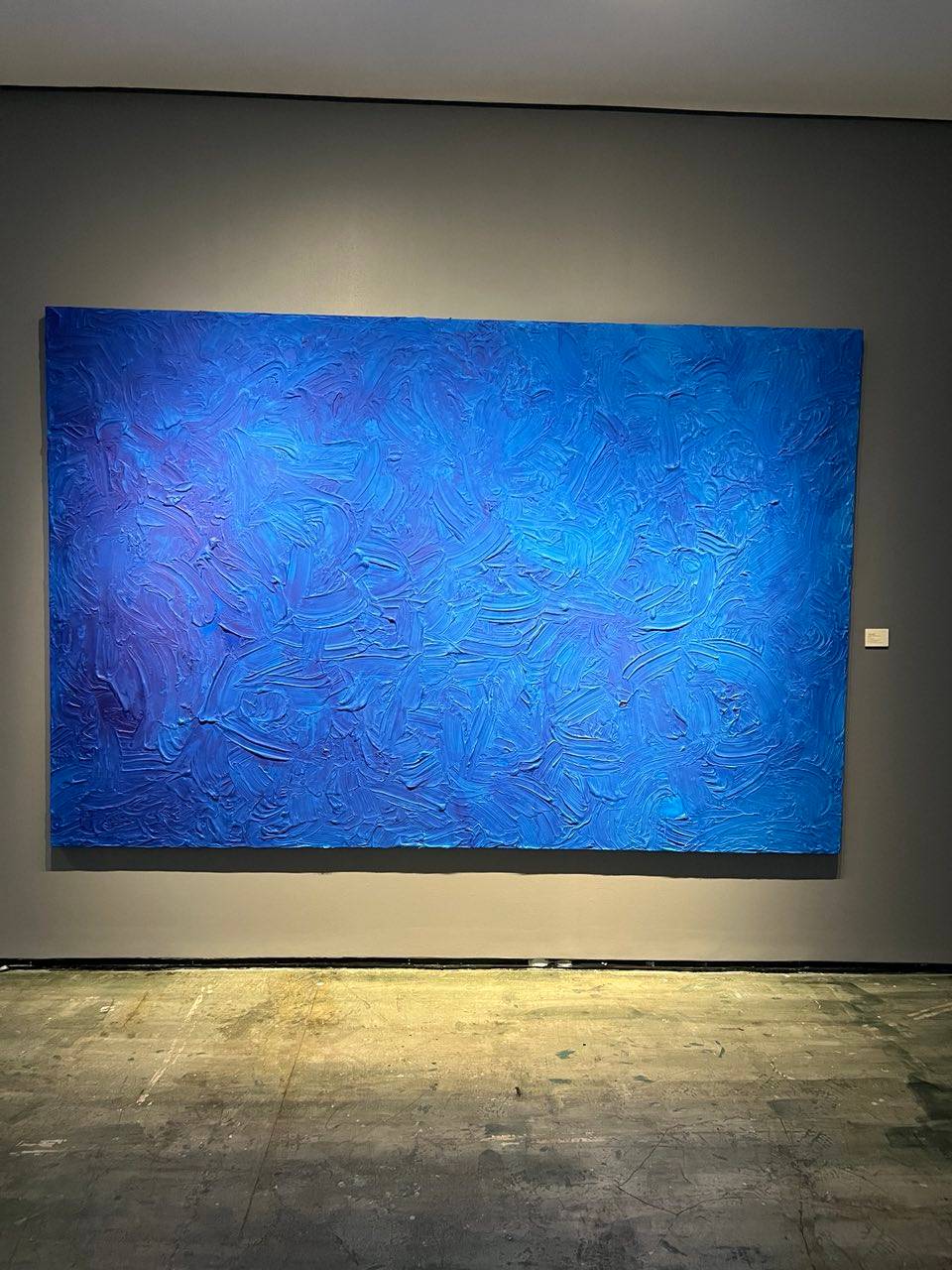 ‘Cosmos,’ 77" x 117", ink on plaster on canvas, mounted on wood.
