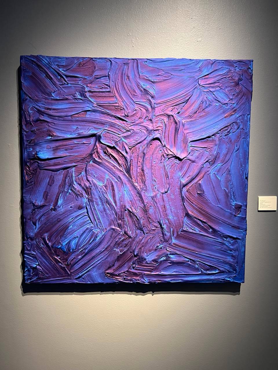 ‘L’Azur,’ ink on plaster on canvas, mounted on wood 40” x 40”.