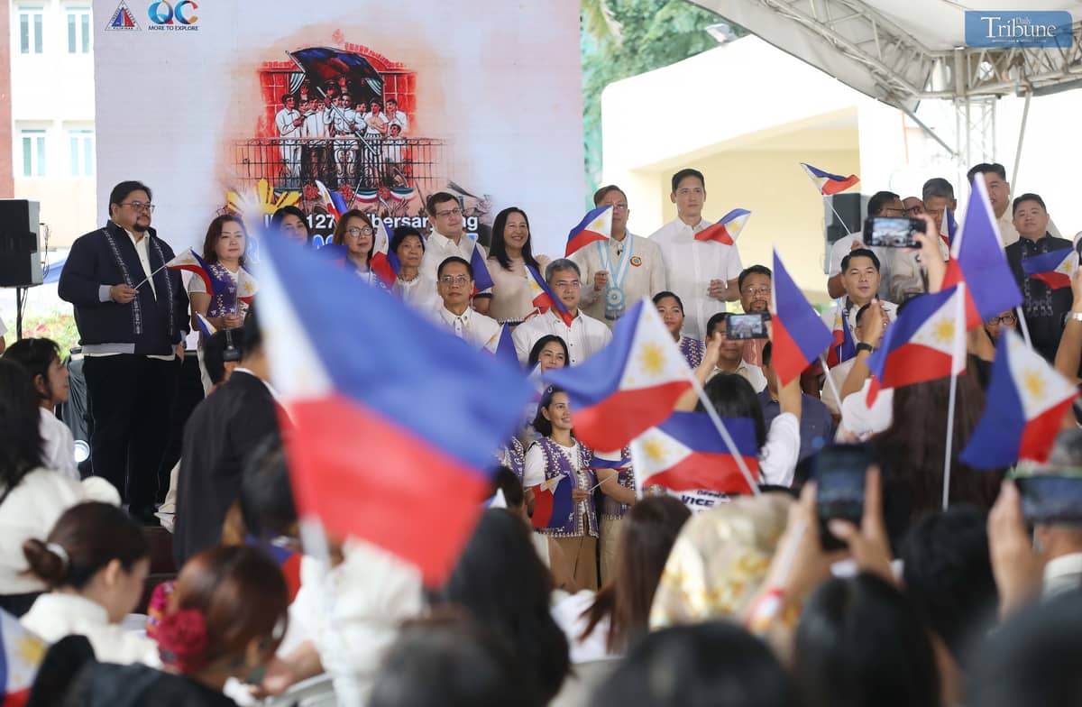 Quezon City Mayor Joy Belmonte led the celebration of the 127th anniversary of Philippine Independence Day, joined by other local officials, at the Quezon City Hall grounds on Thursday.