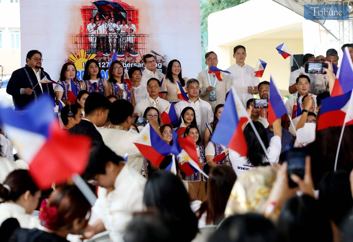 Quezon City Mayor Joy Belmonte led the celebration of the 127th anniversary of Philippine Independence Day, joined by other local officials, at the Quezon City Hall grounds on Thursday.