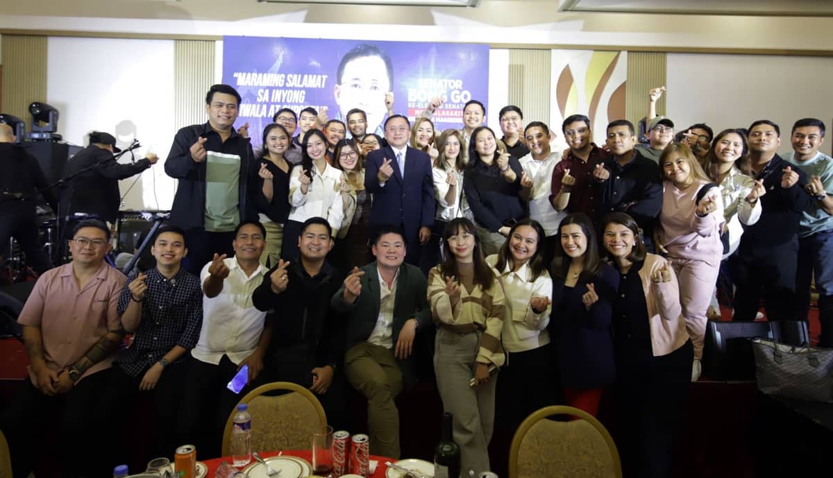 Senator Christopher “Bong” Go holds a post-election thanksgiving dinner in Manila, thanking supporters and crediting former President Duterte for his Senate victory.