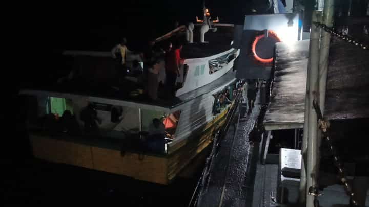 BRP General Mariano Alvarez responded swiftly to the call, towing M/L Len-Lyn to safety in Bongao.