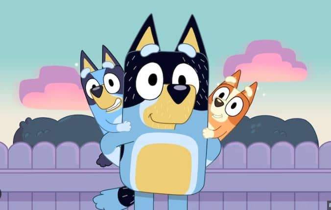 Bandit with Bluey and Bingo.