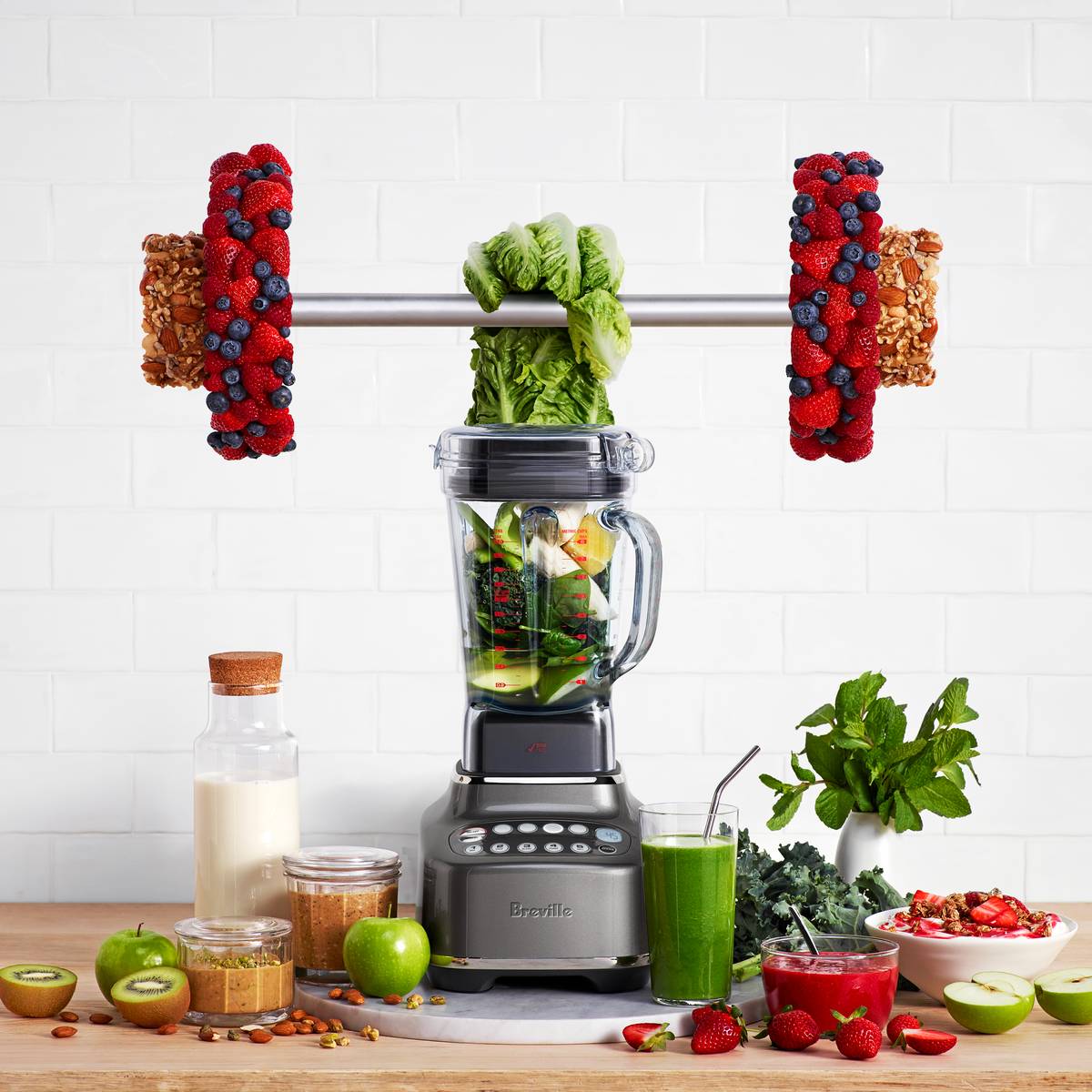 BREVILLE'S Q can process various types of ingredients — from fruits to vegetables, nuts and seeds, ice, and even grains.