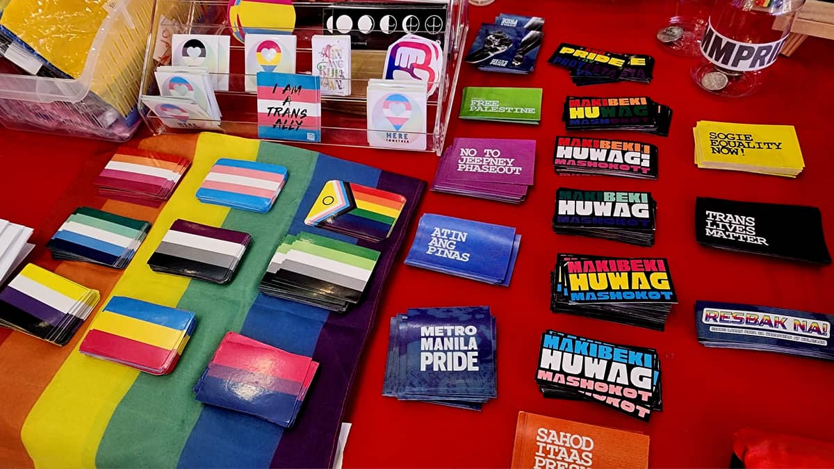Stickers from Metro Manila Pride.