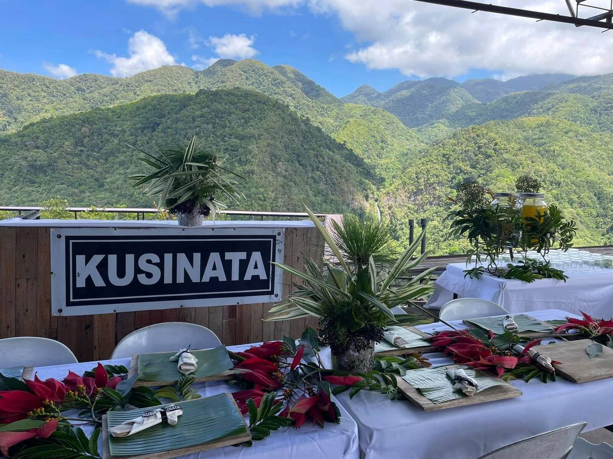 Table setup, ready for a feast with a view.