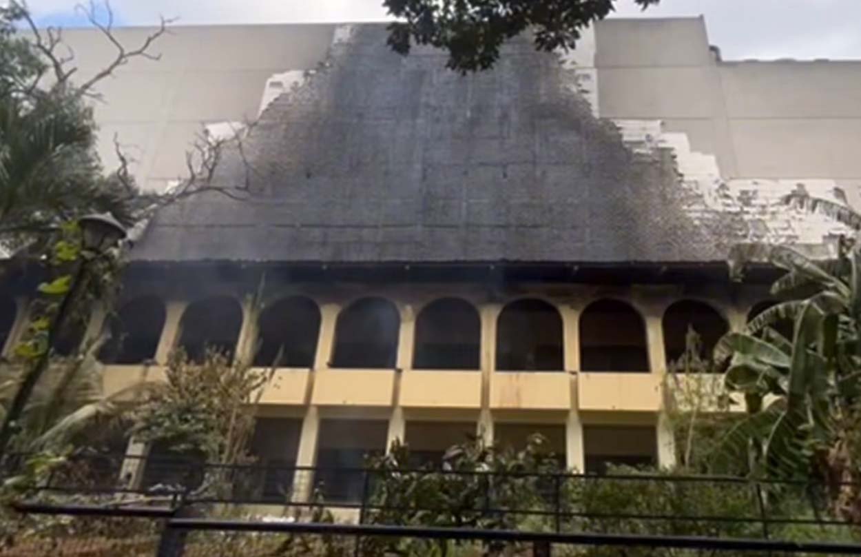 QC high school building destroyed by fire