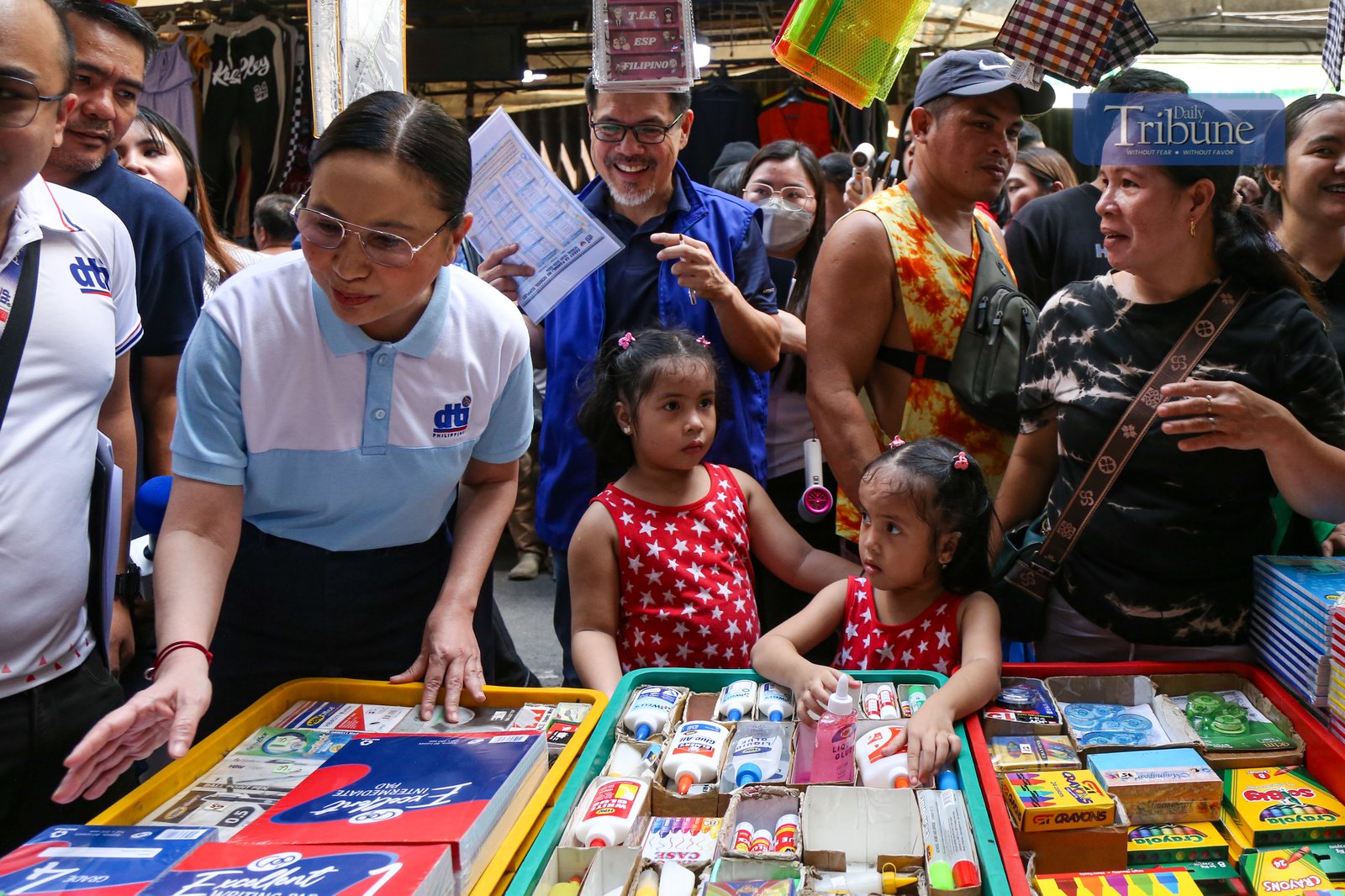 Trade and Industry Secretary Cristina A. Roque led price and supply monitoring of school supplies in Divisoria, Manila, on the morning of 15 June 2025. Roque noted that most shops comply with the suggested retail prices set by the DTI.