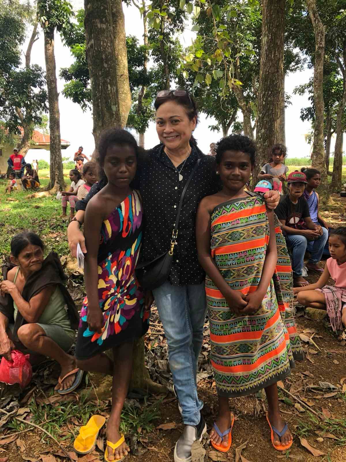 MARY Lucille Grey with the Ata kids during one of their many outreach activities.