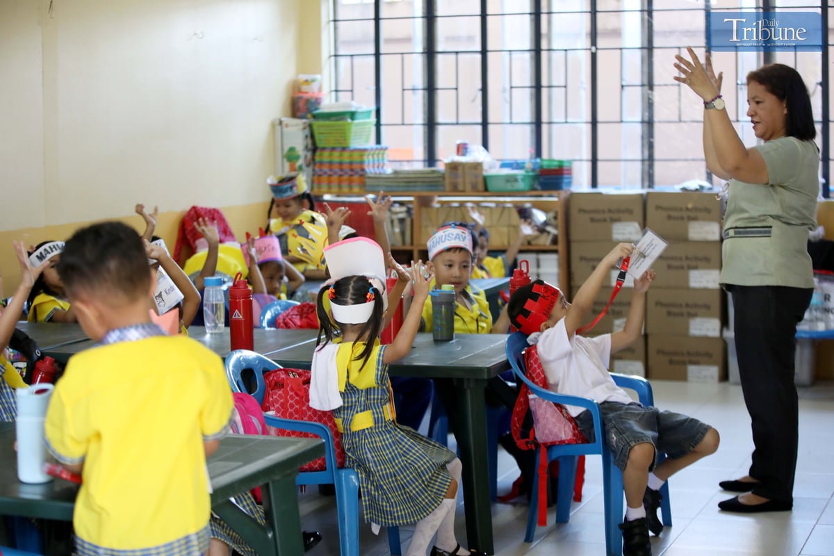 Teachers conduct morning classes on the first day of school at Corazon Aquino Elementary School in Batasan, Quezon City, on Monday, 16 June 2025.