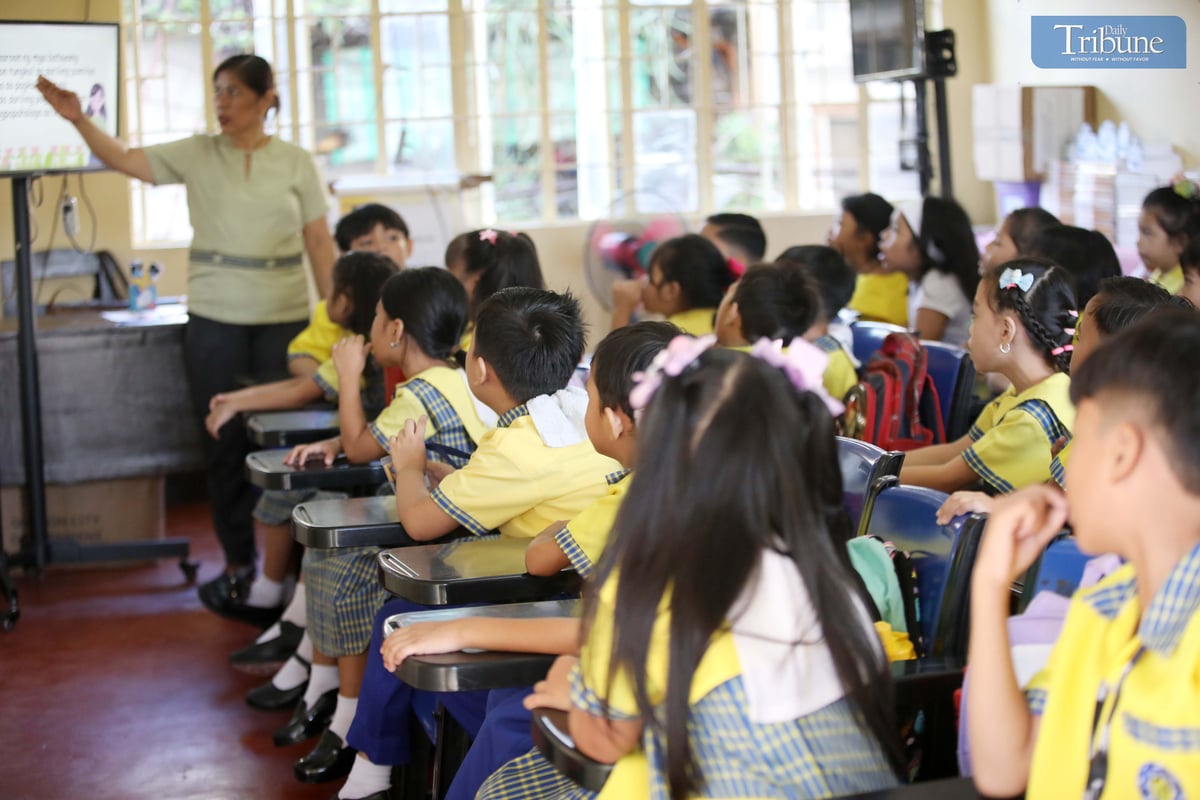 Teachers conduct morning classes on the first day of school at Corazon Aquino Elementary School in Batasan, Quezon City, on Monday, 16 June 2025.
