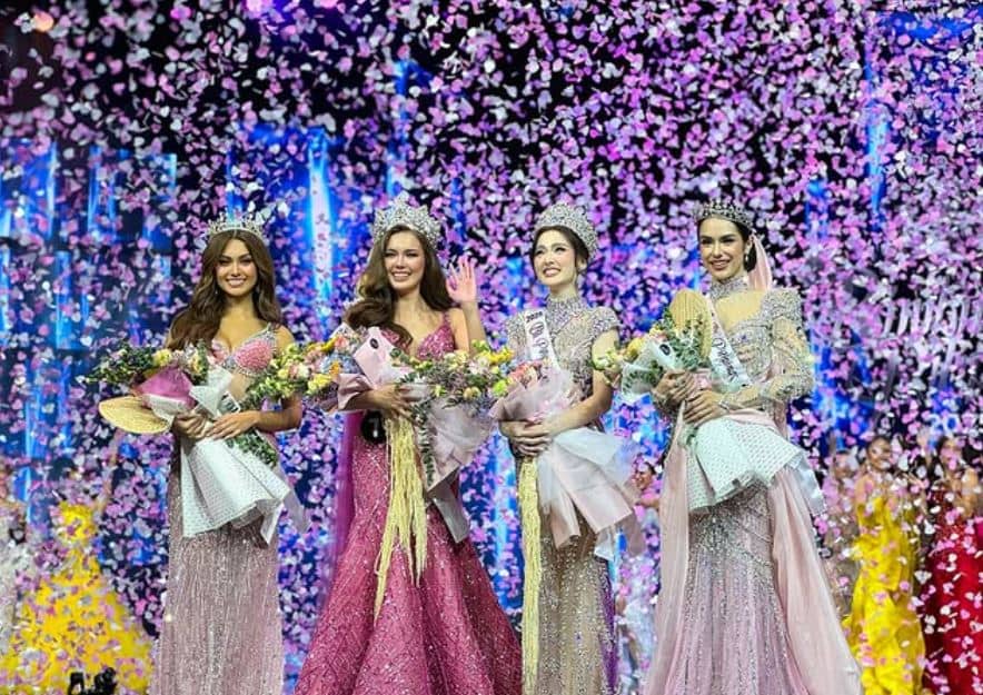 Binibining Pilipinas International 2025 Katrina Anne Johnson; Binibining Pilipinas Globe 2025 Annabelle Mae McDonnell; Binibining Pilipinas 2025 first runner-up Dalia Khattab and Binibining Pilipinas 2025 second runner-up Kathleen Enid Espenido.