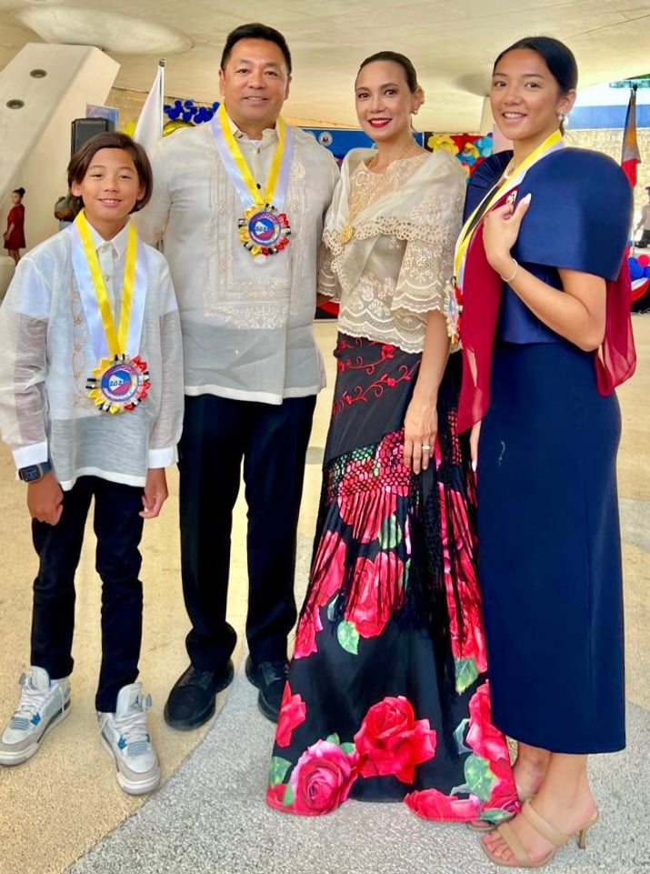 Laconico family (from left): Bullet, Nick, Honorary Consul Charmagne Garcia and Loren.