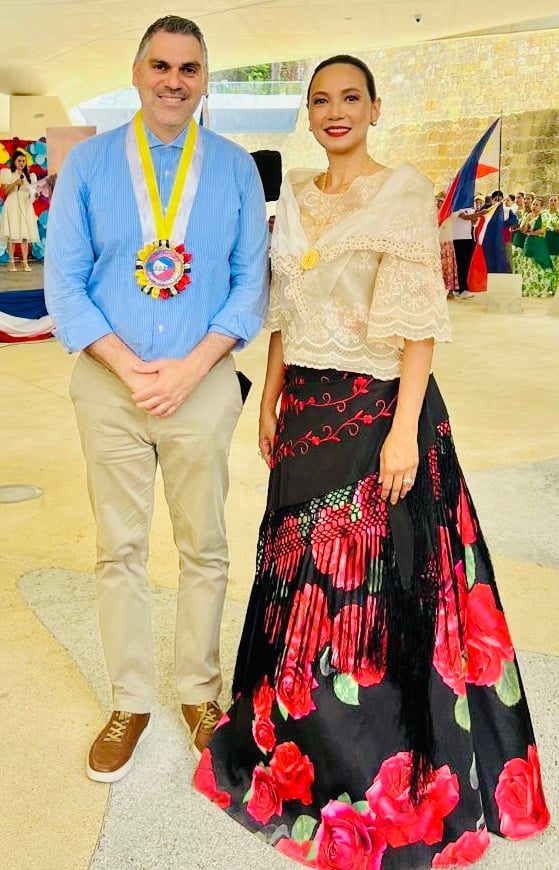 Deputy Mayor Chrysanthos Fakas of Nicosia, the capital of the Republic of Cyprus, with Honorary Consul Charmagne Garcia-Laconico.