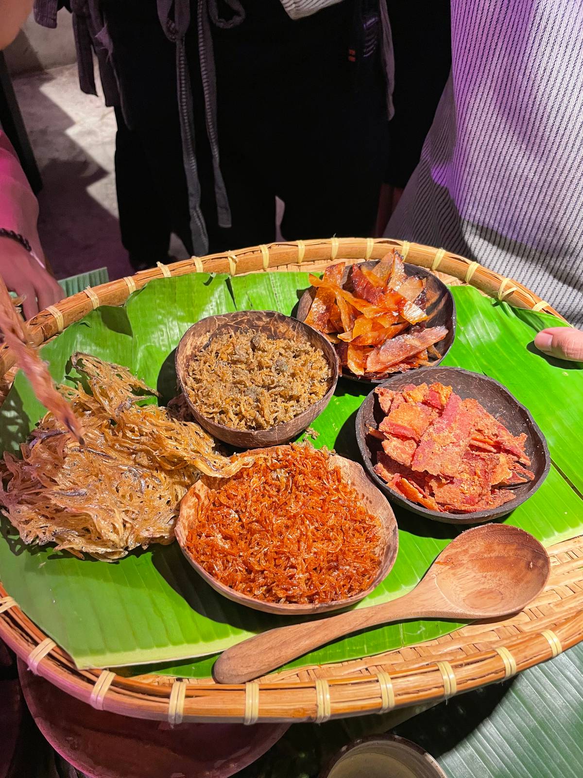 Artisanal, regional dried fish, shrimp and bacon.