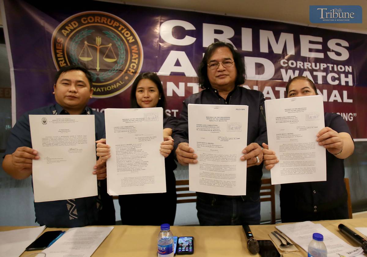Crimes and Corruption Watch International (CCWI), led by Chairman Dr. Carlo Batalla, presents a copy of its complaint filed before the Office of the Ombudsman, charging DPWH Region 6 Director Sanny Boy Oropel with 16 counts of violating the New Government Procurement Act (RA 12009). Filed during a press conference in Quezon City on Wednesday, 18 June 2025, the complaint stems from alleged project slippage in 2024 infrastructure contracts awarded to International Builders Corp. (IBC) under Oropel’s supervision. CCWI also urged the Ombudsman to blacklist IBC, citing alleged substandard work and delays in several multi-million-peso public infrastructure projects.