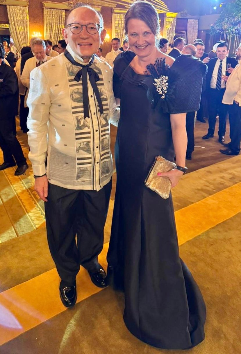 Fashion designer Philip Rodriguez and Finnish Ambassador H.E. Saija Nurminen.