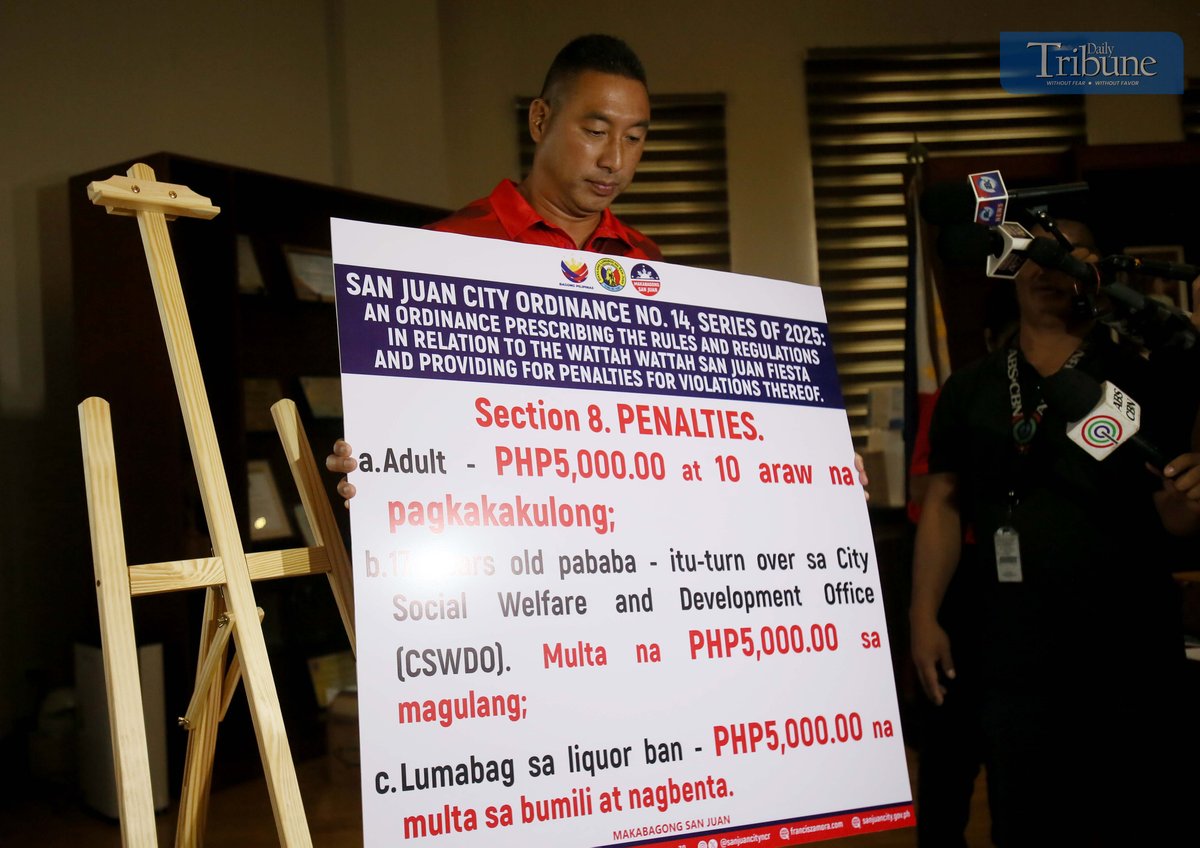 SAN Juan City Mayor Francis Zamora briefs the media on Wednesday, 18 June, to outline final preparations and updated guidelines for the 2025 Wattah Wattah Festival. Zamora emphasized key provisions of the new ordinance aimed at ensuring a safer, more organized, and meaningful celebration of the Feast of St. John the Baptist on 24 June.