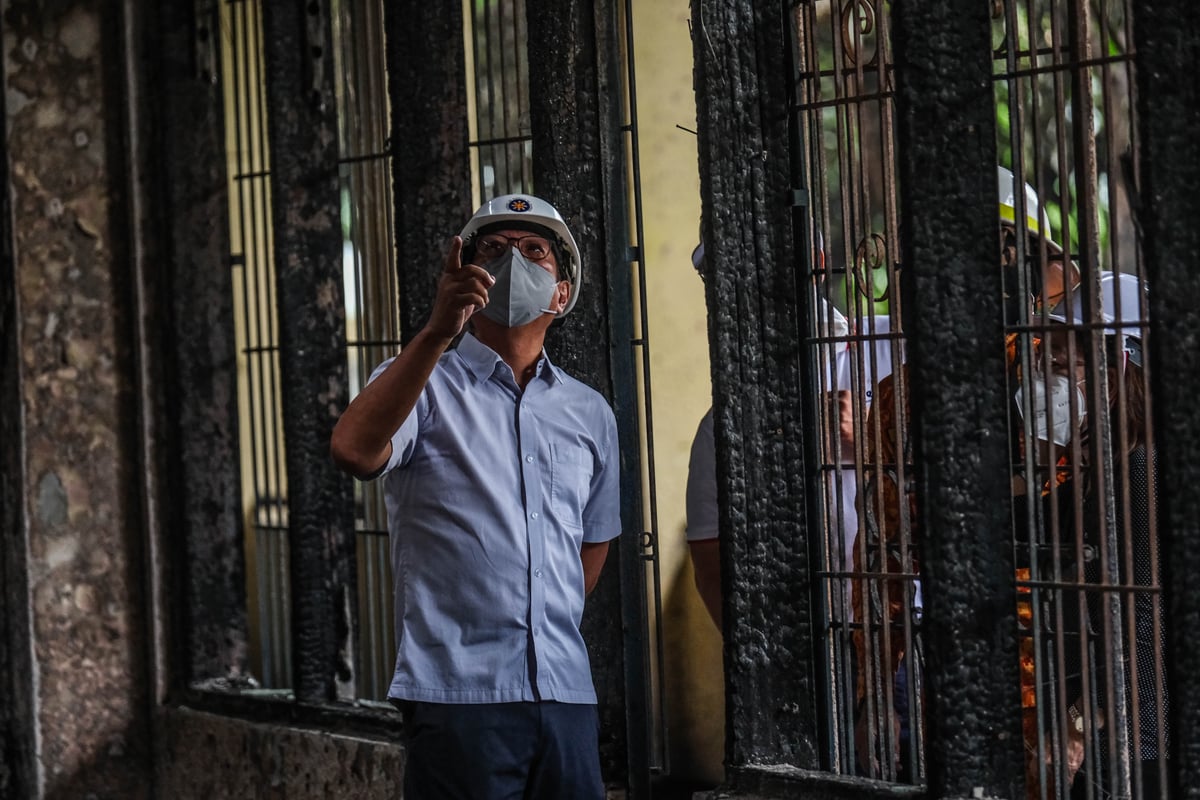 President Ferdinand Marcos Jr. visits San Francisco High School in Quezon City on 18 June 2025, offering support and solidarity days after a fire displaced over 700 students.